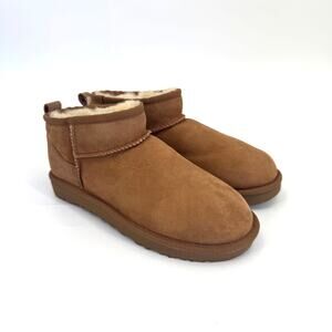 FLAW*UGG Classic Chestnut Pull On Shearling Lined Winter Ankle Boots Womens US 7